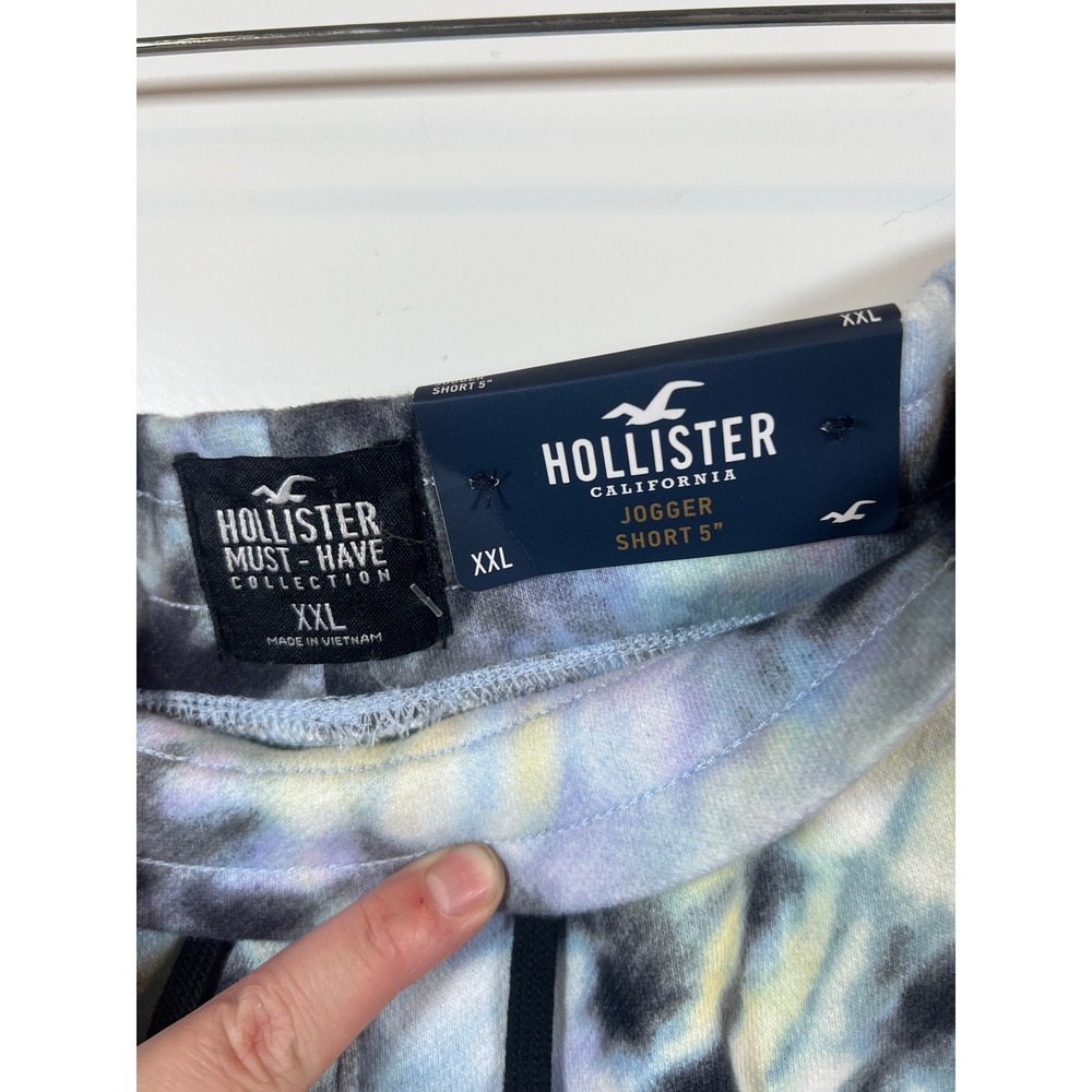Hollister Mens Jogger Shorts Tie Dye Logo NWT XXL - Picture 2 of 7